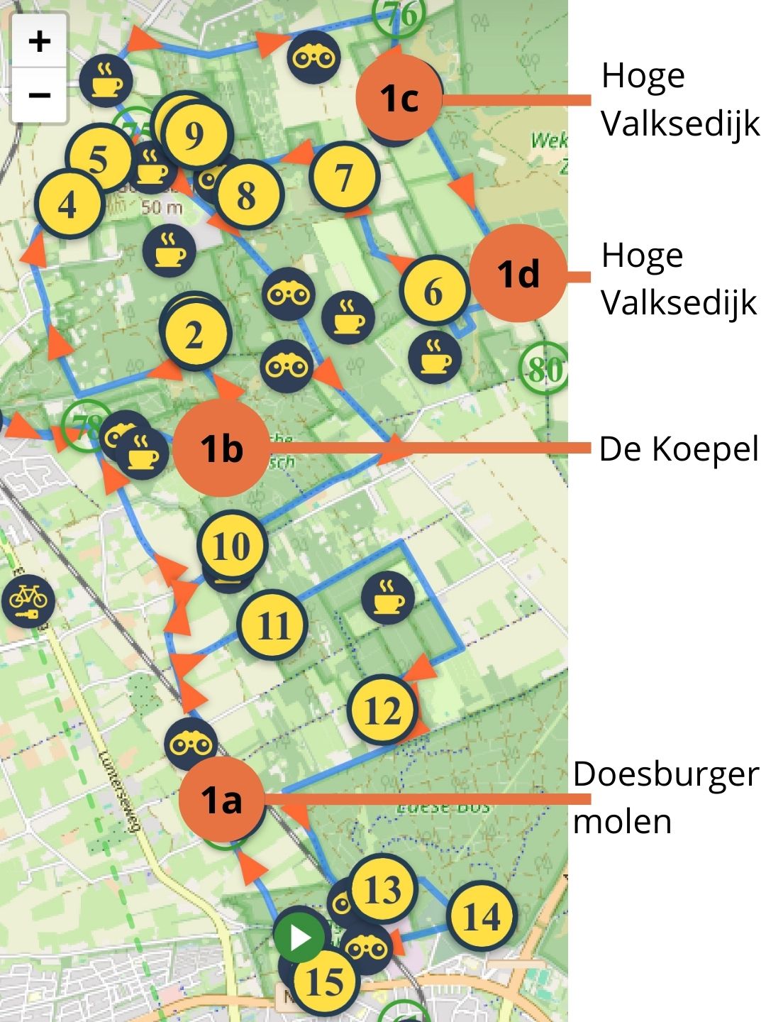 Kaart kunstwerken Sanne